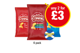 Golden Wonder Variety Pack, Ready Salted, Salt & Vinegar - Any 2 for £3 at Premier